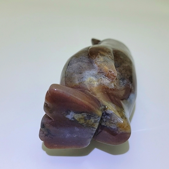 Ocean Orca Agate Chalcedony Carved Penquin Natural Gemstone 450g - 2,250 Cts - Picture 5 of 9